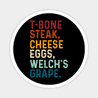 Retro T-Bone Steak, Cheese Eggs, Welch's Grape Magnet